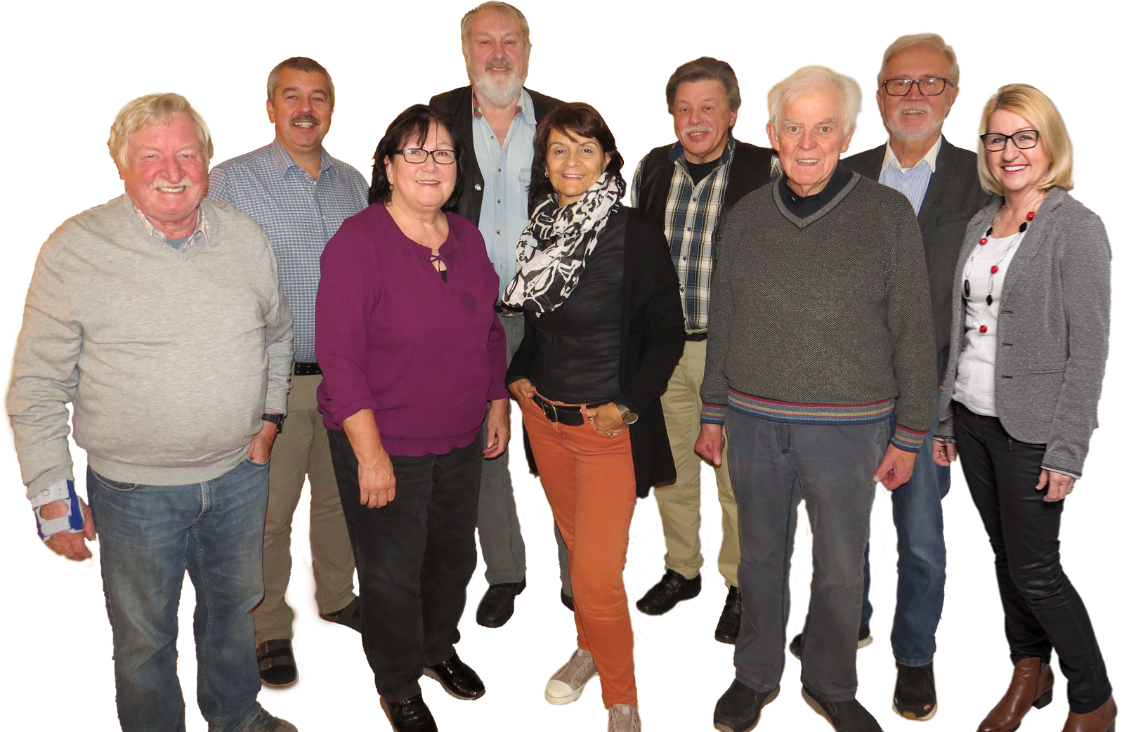Der neue Vorstand der AG SPD 60plus im Breisiger Land (v.l.n.r.: Gerd Kaiser (Vorsitzender), Manfred Schmitz, Mona Henzgen (Vorsitzende), Karl-Heinz Kraft, Irmgard Köhler-Régnery, Rolf Henzgen, Horst Thirolf, Horst-Dieter Schröder und Christine Thirolf